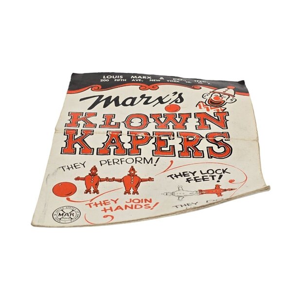 Marx Klown Kapers Toy Set Instructions Replacement Ephemera Clown USA Vintage - Picture 2 of 10